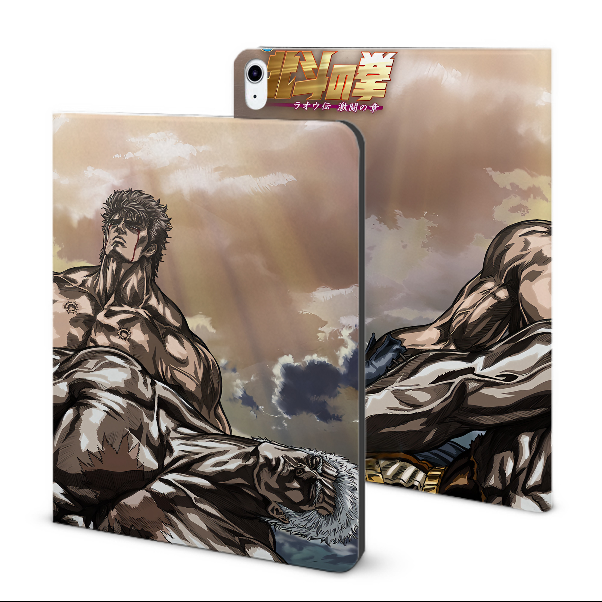 （画像用） 北斗の拳 Fist of the North Star IPad ケース ブック型 PUレザー TPU 耐衝撃 軽量 薄型 ペン収納なし 全面保護 IPad 各モデル対応